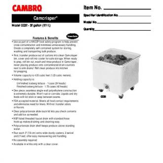 Контейнер за съхранение на зеленчуци 120 л CAMBRO