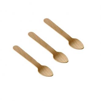 Wood teaspoon cm.9.5 - 48 pcs